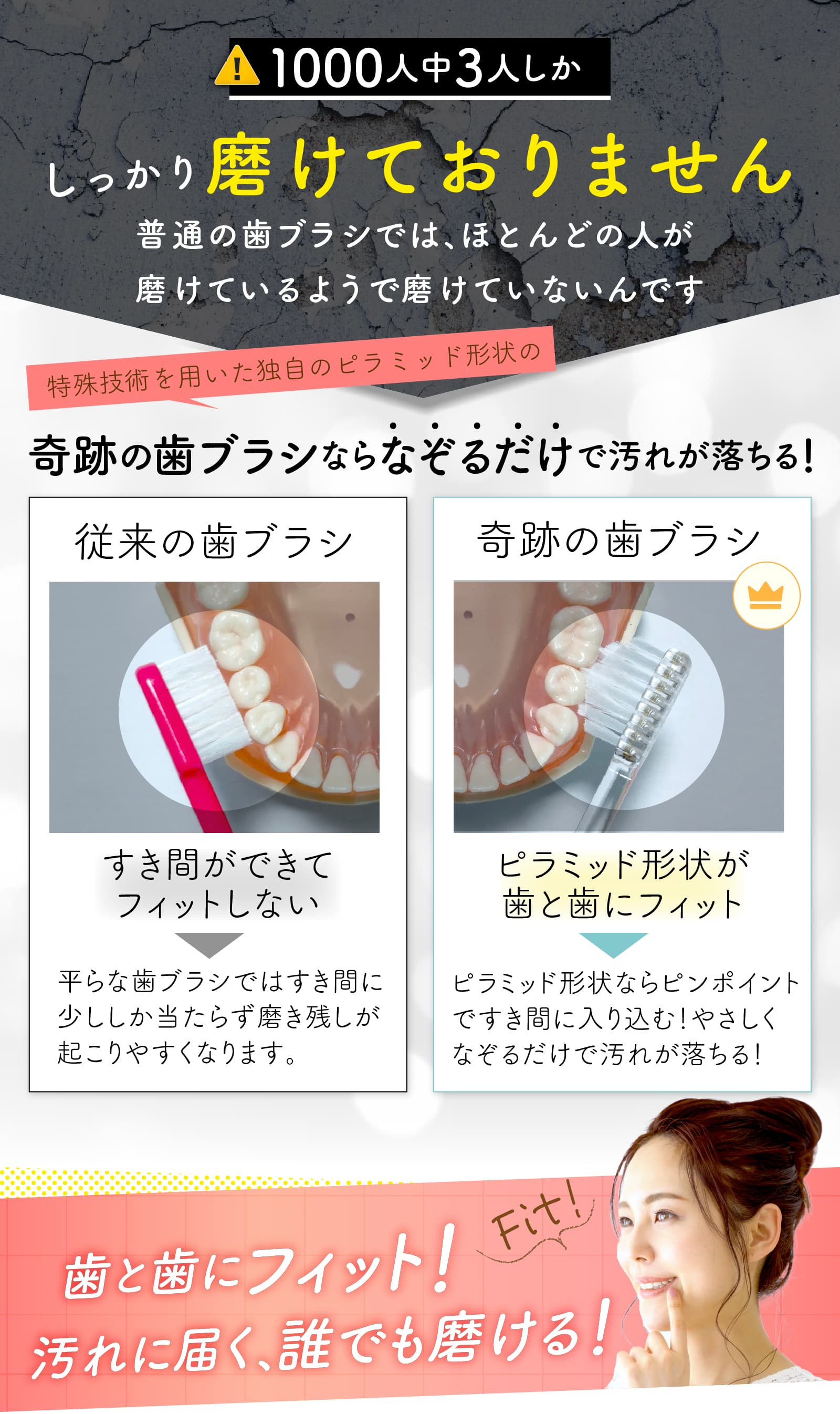 1000人に3人しか磨けておりません